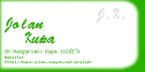 jolan kupa business card